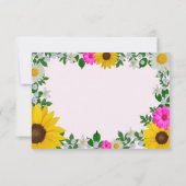 Rustieke Zonnebloem Madeliefje Bloemige Bruiloft RSVP Kaartje (Achterkant)