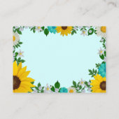 Rustieke Zonnebloem Madeliefje Bloemige Ontvangst Informatiekaartje (Achterkant)