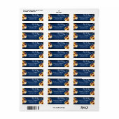 Rustieke Zonnebloem Marine Blauwe Jar Lights Bruil Etiket (Full Sheet)