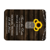 Rustieke Zonnebloem Mason Jar Barn Wood Save the D Magneet (Horizontaal)