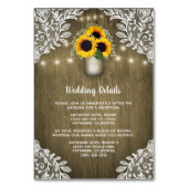 Rustieke Zonnebloem Mason Jar Bruiloft invoegen Ka Kaart (Voorkant)