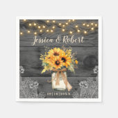 Rustieke Zonnebloem Mason Jar bruiloft servetten (Voorkant)