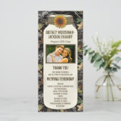 Rustieke Zonnebloem Mason Jar Camo Trouwprogramma' Programmakaart (Staand voorkant)