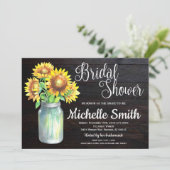 Rustieke Zonnebloem Mason Jar Country Vrijgezellen Kaart (Staand voorkant)