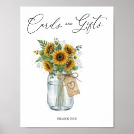Rustieke zonnebloem Mason Jar Kaarten & Cadeaus Bo Poster