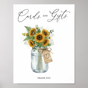 Rustieke zonnebloem Mason Jar Kaarten & Cadeaus Bo Poster