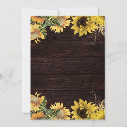 Rustieke Zonnebloem & Mason Jar Lights Vrijgezelle Kaart (Achterkant)