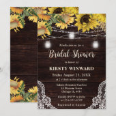 Rustieke Zonnebloem & Mason Jar Lights Vrijgezelle Kaart (Voorkant / Achterkant)