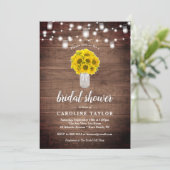 Rustieke Zonnebloem Mason Jar Lights Vrijgezellenf Kaart (Staand voorkant)