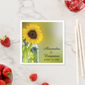 Rustieke Zonnebloem Mason Jar Wedding Vrijgezellen Servet (Insitu)