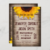 Rustieke Zonnebloem Mason Jars Bruiloft Uitnodigin Kaart (Voorkant / Achterkant)