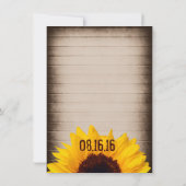 Rustieke Zonnebloem Mason Jars Bruiloft Uitnodigin Kaart (Achterkant)
