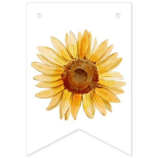 Rustieke Zonnebloem Meisjes Gelukkige Verjaardag Vlaggetjes (Eerste vlag)