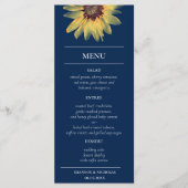 Rustieke Zonnebloem Menu (Voorkant)