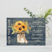Rustieke Zonnebloem Metselaars Pot 'Save the Date' Save The Date (Staand voorkant)