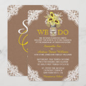 Rustieke Zonnebloem Metselaarsglas Kantelen Trouw Kaart (Voorkant / Achterkant)