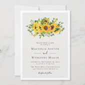 Rustieke Zonnebloem Moderne Bruiloft Kaart (Voorkant)