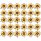 Rustieke Zonnebloem Monogrammering Enveloppe Zegel Sticker (Voorkant)