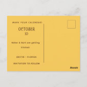 Rustieke Zonnebloem Mosterd Vierkant Save the Date Briefkaart (Achterkant)