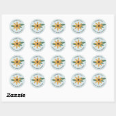 Rustieke Zonnebloem Naam en Dank je Sticker (Vel)