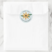 Rustieke Zonnebloem Naam en Dank je Sticker (Tas)