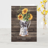 Rustieke zonnebloem neef 70ste verjaardag kaart (Gele Bloem)