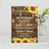 Rustieke Zonnebloem Niks Gewoons Alleen Liefde Tro Kaart (Staand voorkant)