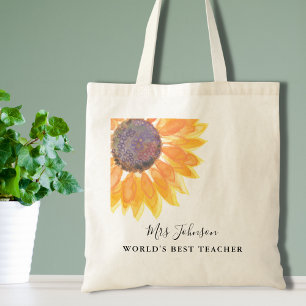 Rustieke Zonnebloem Onderwijzers Tote Bag