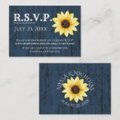 Rustieke Zonnebloem Online Reactie Kaart (Voorkant / Achterkant)
