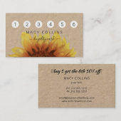 Rustieke Zonnebloem op kraft papier loyalty card Visitekaartje (Voorkant / Achterkant)