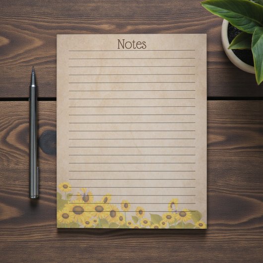 Rustieke Zonnebloem Op Maat Notitieblok