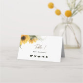 Rustieke Zonnebloem, Plaats kaart met maaltijdopti Plaatskaartje (Achterkant)