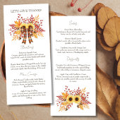Rustieke Zonnebloem & Plaid Thanksgiving Menu