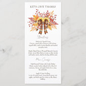 Rustieke Zonnebloem & Plaid Thanksgiving Menu (Voorkant)
