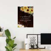 Rustieke Zonnebloem Pompoen Herfst Bruiloft Welkom Poster (Thuiskantoor)