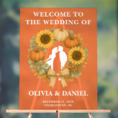 Rustieke Zonnebloem Pompoen Krans Fall Wedding Acryl Bord (Neutraal)