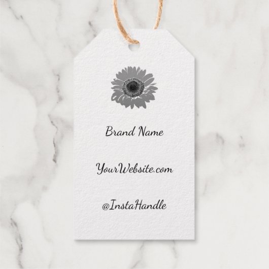 Rustieke Zonnebloem Prijs Label Goud Uw Info Busin (Achterkant)