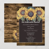 Rustieke zonnebloem repetitie diner kaart (Voorkant / Achterkant)