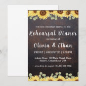 Rustieke zonnebloem repetitie diner uitnodigingen (Voorkant / Achterkant)