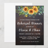 Rustieke zonnebloem repetitie diner uitnodigingen (Voorkant / Achterkant)