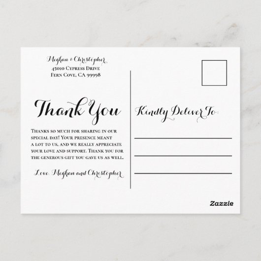 Rustieke zonnebloem rode rozen bruiloft dank u fot briefkaart (Achterkant)