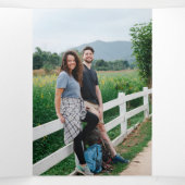 Rustieke Zonnebloem & Rozen bruiloft Drieluik Uitnodiging (Binnenkant midden)