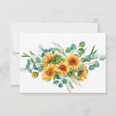 Rustieke Zonnebloem RSVP Herfstkleuren Uitnodiging (Achterkant)