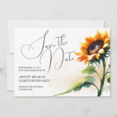 Rustieke zonnebloem Save The Date Briefkaart (Voorkant)