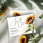 Rustieke zonnebloem Save The Date Briefkaart