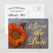 Rustieke Zonnebloem Save The Date Wedding Briefkaa Aankondigingskaart (Voorkant / Achterkant)