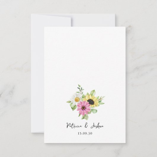 Rustieke Zonnebloem Save the Date Wedding Kaart (Achterkant)