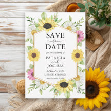 Rustieke Zonnebloem Save the Date Wedding Kaart