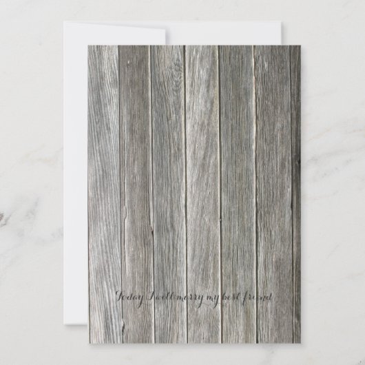 Rustieke Zonnebloem Schuur Hout Blauw Lint Kaart (Achterkant)