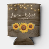 Rustieke Zonnebloem Schuur Hout Bruiloft Koelbox Blikjeskoeler (Voorkant)